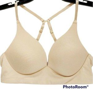 * DIP size large padded Wireless Bra Solid Tan beige tan 32" band adjustable